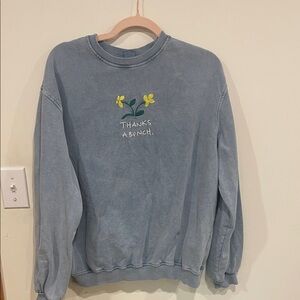 Urban Outfitters Blue Sweatshirt with Floral Design